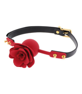 Кляп троянда Taboom Wild Roses Ball Gag червона з чорним ремінцем - No Taboo