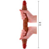 Фаллоимитатор двойной (двусторонний) ToyJoy Get Real Silicone Foreskin D-Dong из жидкого силикона, коричневый, 40 см х 4 см фото №5 — секс игрушки: Украина, NO TABOO