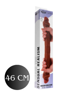 Фаллоимитатор двойной (двусторонний) ToyJoy Get Real Silicone Foreskin D-Dong из жидкого силикона, коричневый, 46 см х 4.5 см - No Taboo
