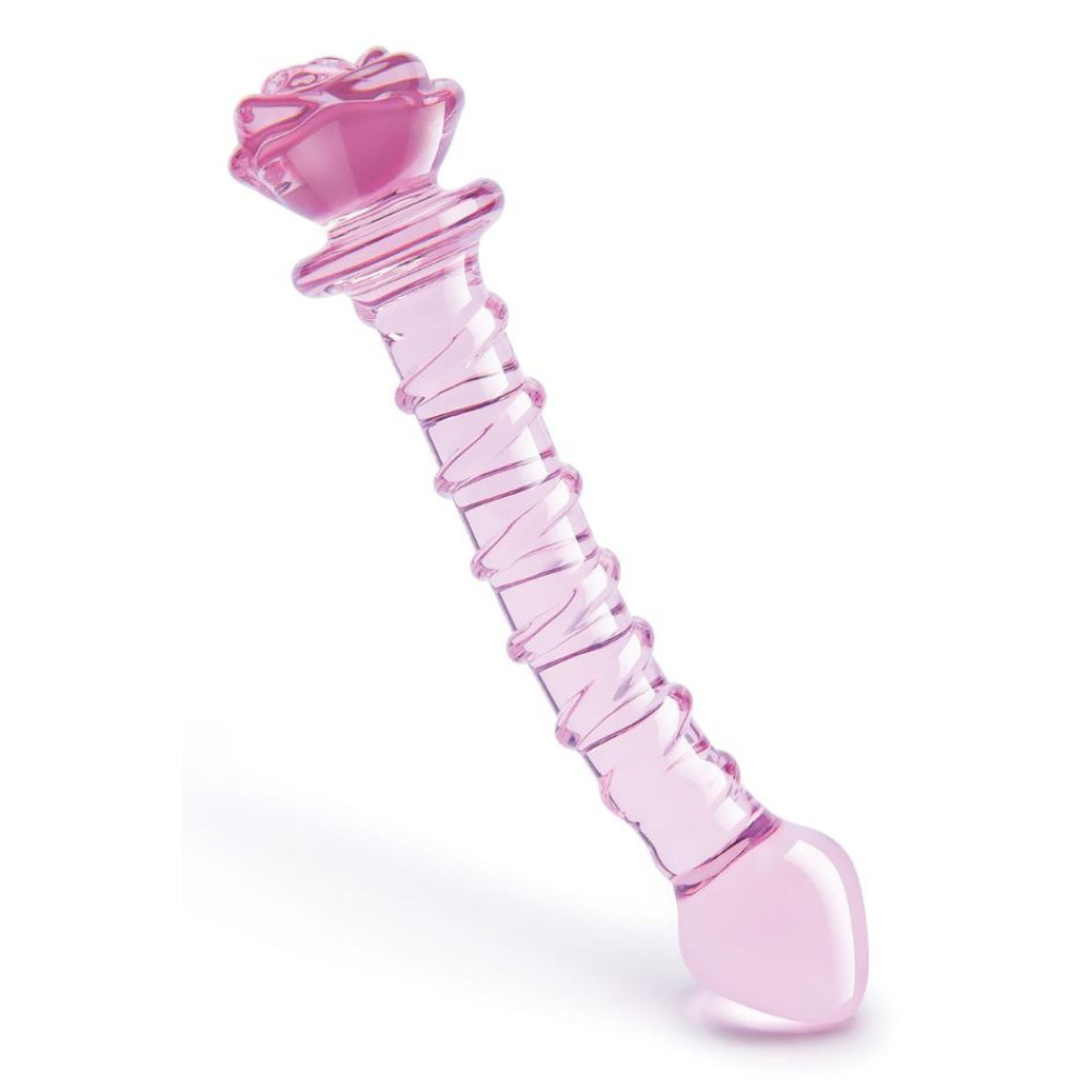 Стеклянный фаллоимитатор для точки G Dreamtoys Glaze Glass Rosebud розовый, 22.8 х 4 см фото №3 — секс игрушки: Украина, NO TABOO