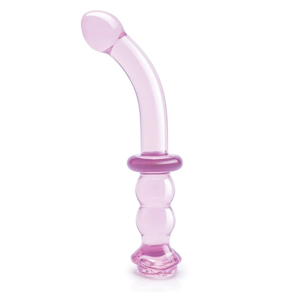 Стеклянный фаллоимитатор для точки G Dreamtoys Glaze Glass Rosebud розовый, 19 х 2.9 см фото №2 — секс игрушки: Украина, NO TABOO