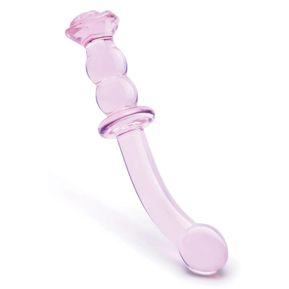 Стеклянный фаллоимитатор для точки G Dreamtoys Glaze Glass Rosebud розовый, 19 х 2.9 см фото №3 — секс игрушки: Украина, NO TABOO