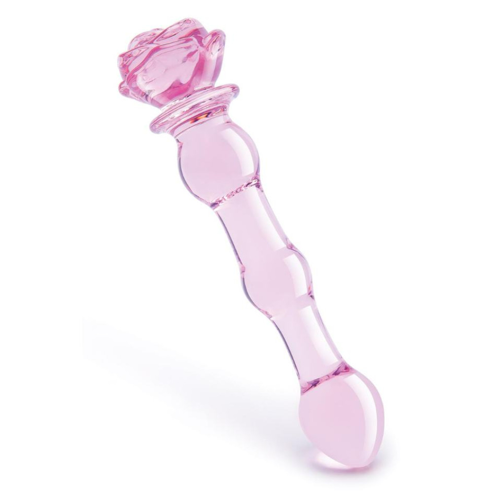 Стеклянный фаллоимитатор Dreamtoys Glaze Glass Rosebud розовый, 20 х 3.1 см фото №3 — секс игрушки: Украина, NO TABOO