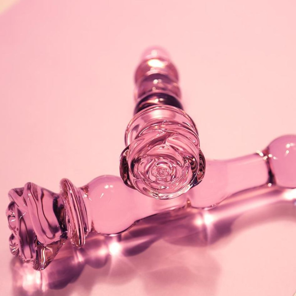 Стеклянный фаллоимитатор Dreamtoys Glaze Glass Rosebud розовый, 20 х 3.1 см фото №7 — секс игрушки: Украина, NO TABOO
