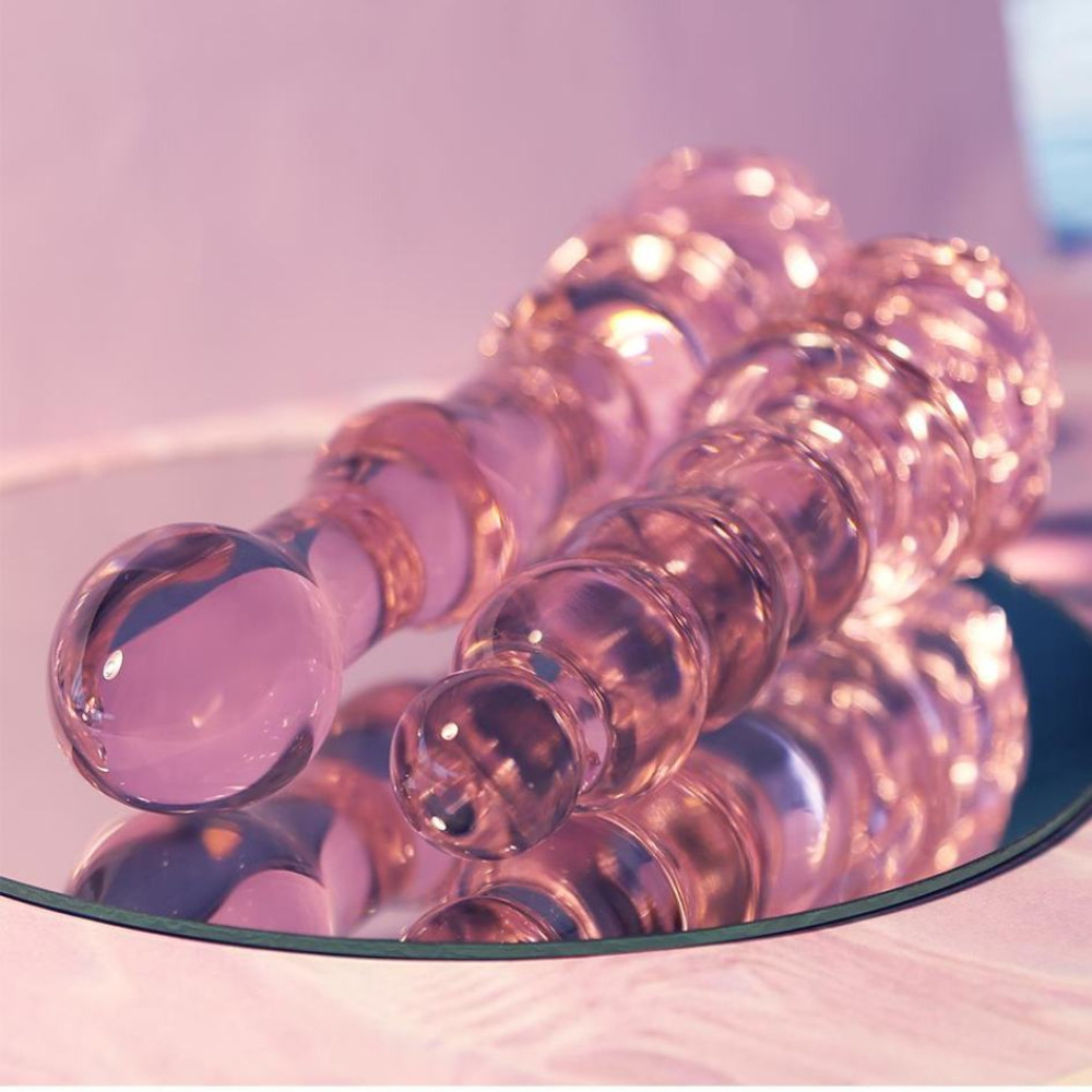 Стеклянный фаллоимитатор Dreamtoys Glaze Glass Rosebud розовый, 20 х 3.1 см фото №8 — секс игрушки: Украина, NO TABOO