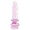 Стеклянная анальная пробка Dreamtoys Glaze Glass Rosebud Beaded Plug розовая, 14 х 3 см фото №2 — секс игрушки: Украина, NO TABOO