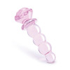 Стеклянная анальная пробка Dreamtoys Glaze Glass Rosebud Beaded Plug розовая, 14 х 3 см фото №3 — секс игрушки: Украина, NO TABOO