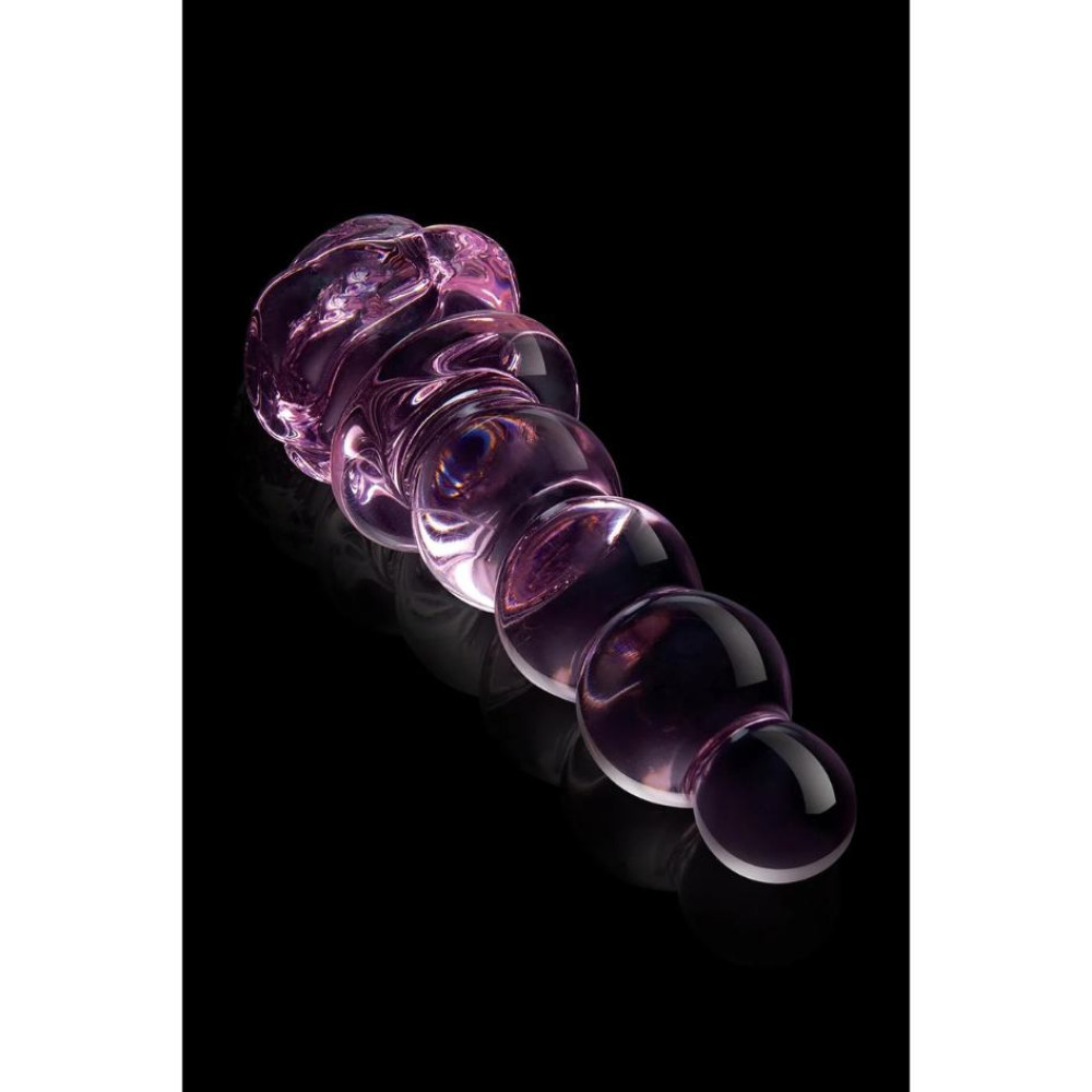 Стеклянная анальная пробка Dreamtoys Glaze Glass Rosebud Beaded Plug розовая, 14 х 3 см фото №5 — секс игрушки: Украина, NO TABOO