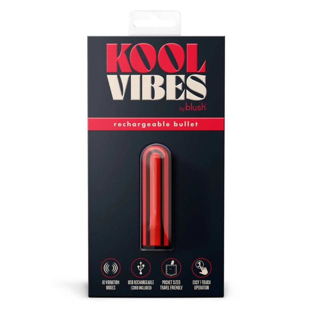 Вибропуля перезарядная Blush Kool Vibes красная, 6.3 х 1.8 см фото №6 — секс игрушки: Украина, NO TABOO