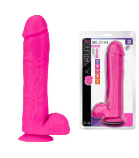 Фаллоимитатор гигант из киберкожы Blush Big John на присоске, розовый, 29.2 х 6.3 см - No Taboo