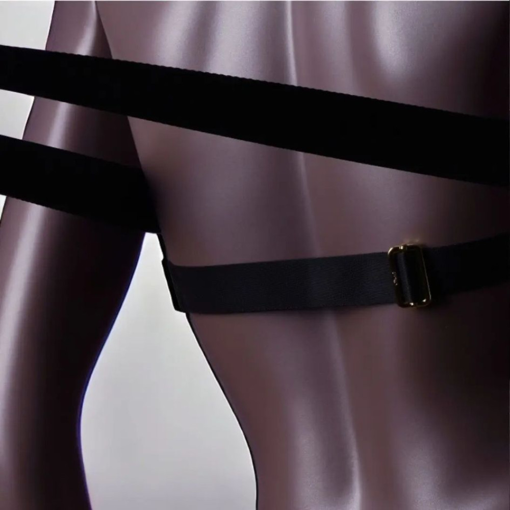 Комплект UPKO Adult Sex Harness And Head Restraint Gear портупея и упряжь с кляпом, черный, фото №2 — секс шоп Украина, NO TABOO