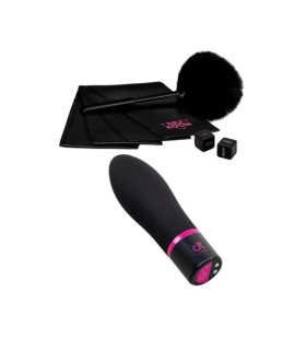 Набір з міні-вібратором для прелюдії Sex Room Vibe Kit 5 предметів і мішечок для зберігання, чорного кольору, 10 х 3 см - No Taboo