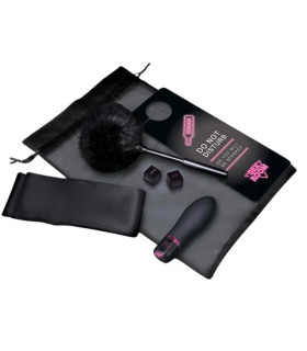 Набір з міні-вібратором для прелюдії Sex Room Vibe Kit 5 предметів і мішечок для зберігання, чорного кольору, 10 х 3 см - No Taboo