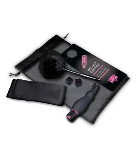 Набір із вібратором для клітора Sex Room Raunchy Kit, 5 предметів та мішечок для зберігання, чорного кольору, 13 см - No Taboo
