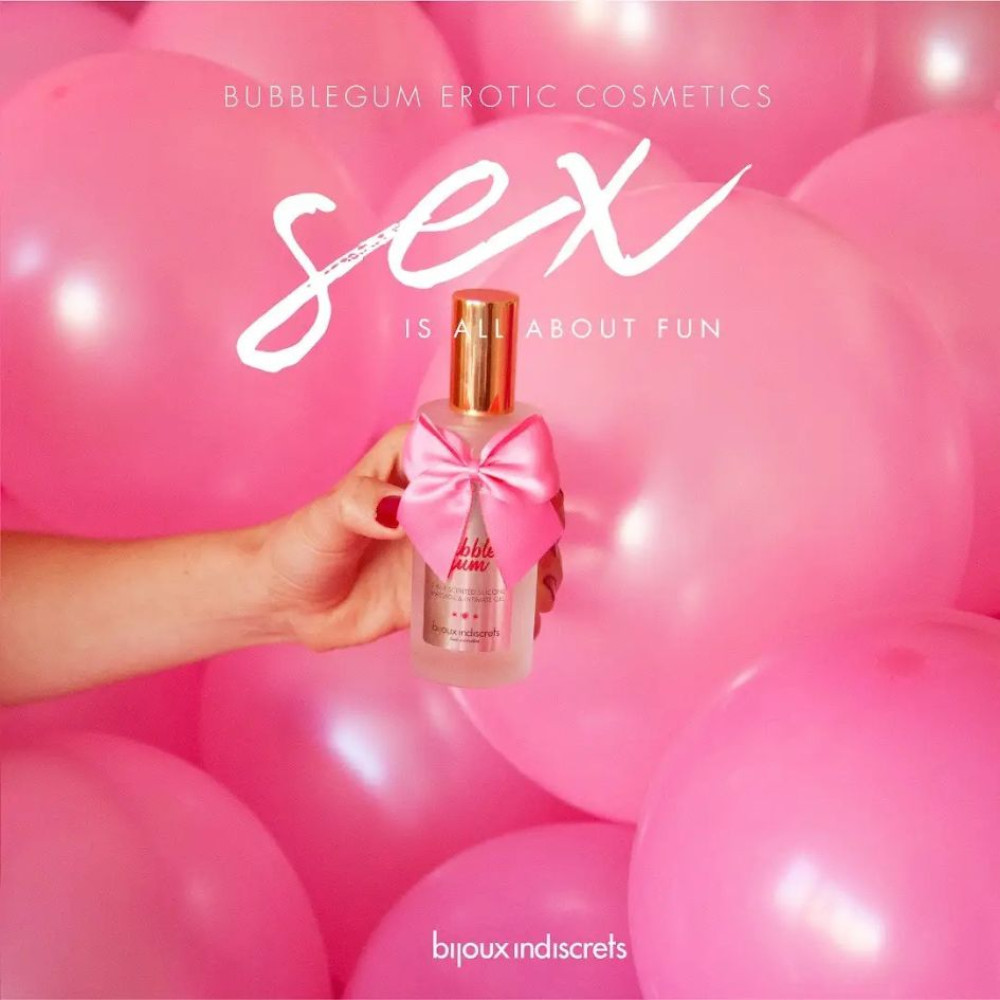Массажный гель-лубрикант 2-в-1 Bijoux Indiscrets Bubblegum на силиконовой основе, 100 мл, фото №3 — секс шоп Украина, NO TABOO