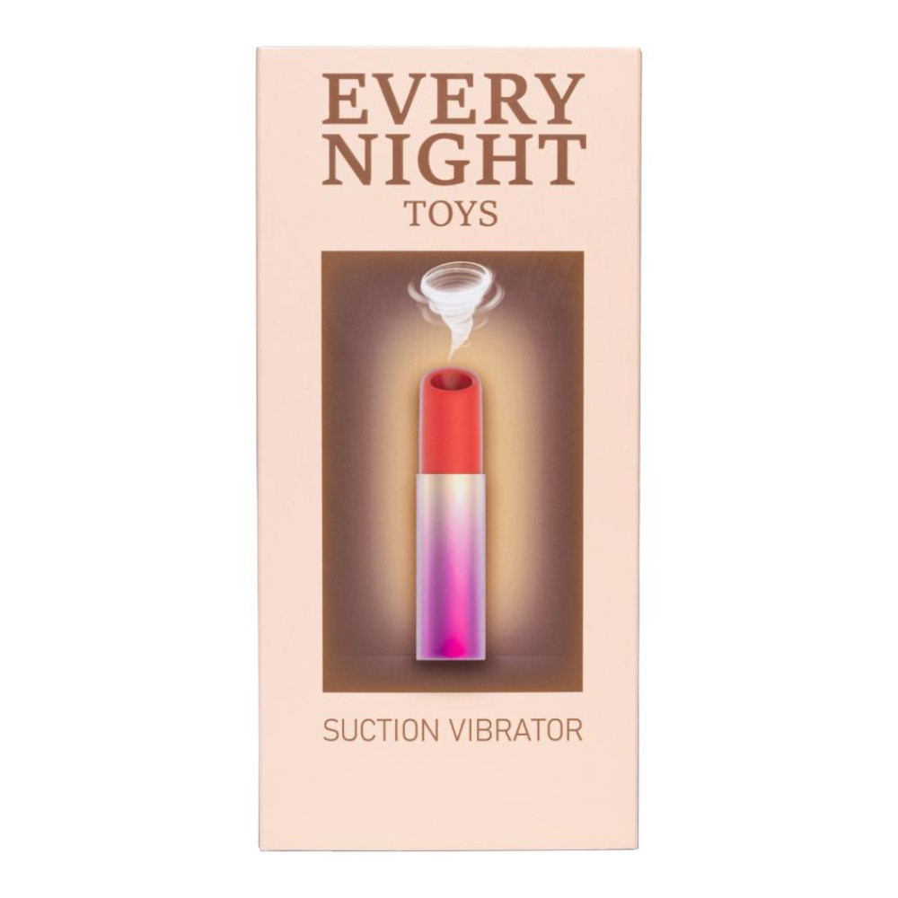 Вакуумный стимулятор клитора Every Night Toys в форме помады, в розовом футляре, красный фото №5 — секс игрушки: Украина, NO TABOO