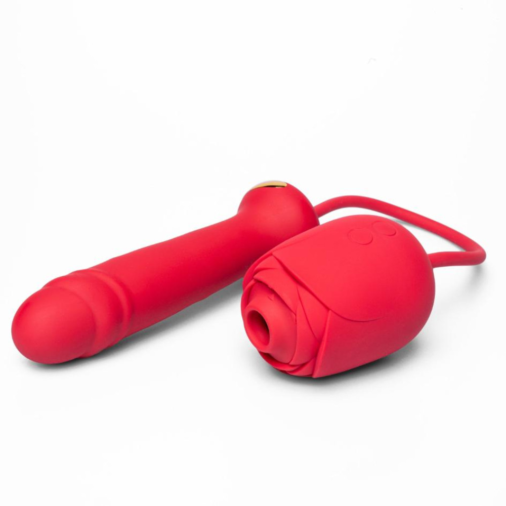 Вакуумный стимулятор клитора в форме розы Every Night Toys с вибратором с фрикциями, красный фото №5 — секс игрушки: Украина, NO TABOO