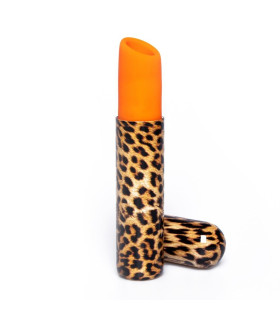 Вакуумный стимулятор клитора Every Night Toys в форме помады, с леопардовым принтом, оранжевый - No Taboo