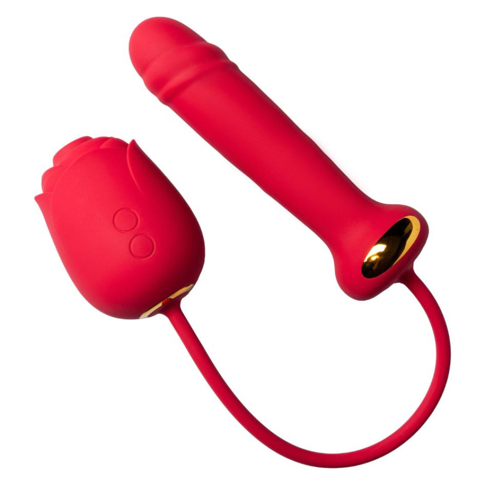Вакуумный стимулятор клитора в форме розы Every Night Toys с вибратором с фрикциями, красный фото №4 — секс игрушки: Украина, NO TABOO