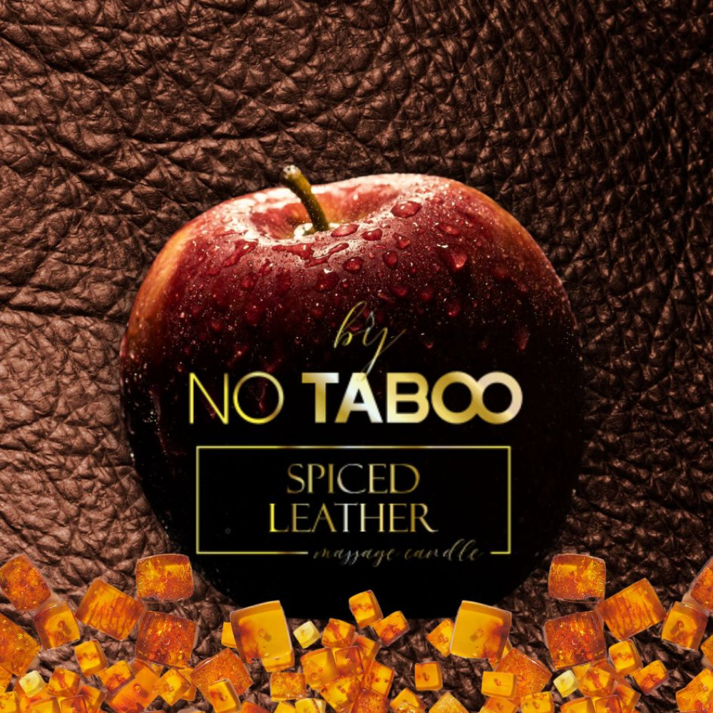Массажная свеча, 30 мл, NO TABOO Spiced Leather кожа + амбра + мускатный орех, фото №3 — секс шоп Украина, NO TABOO