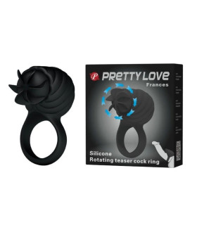 Эрекционное кольцо Pretty Love Frances с ротацией черное, 3,5 см - No Taboo