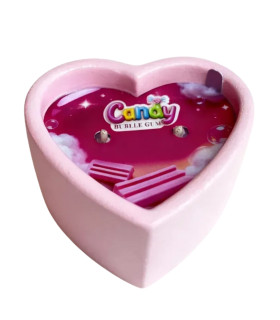 Масажна свічка з ароматом жуйки, 70 мл, Candy Bubble Gum у формі серця - No Taboo