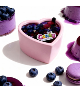 Масажна свічка з ароматом чорниці, 70 мл, Candy Blueberry у формі серця - No Taboo