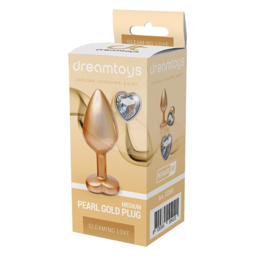 Анальная пробка Dreamtoys Gleaming Love Pearl S, золотая, 7.1 х 2.7 см фото №0 — секс игрушки: Украина, NO TABOO