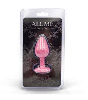 Анальная пробка ALUME, S, с розовым камнем, розовая, 7.2 × 3.4 см - No Taboo