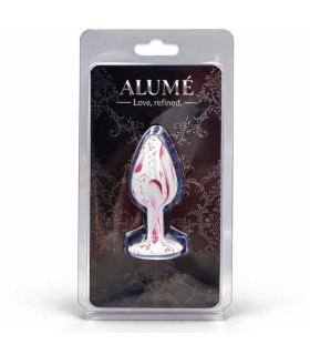 Анальная пробка ALUME, S, с белым камнем, белая, 7.1 × 3.2 см - No Taboo