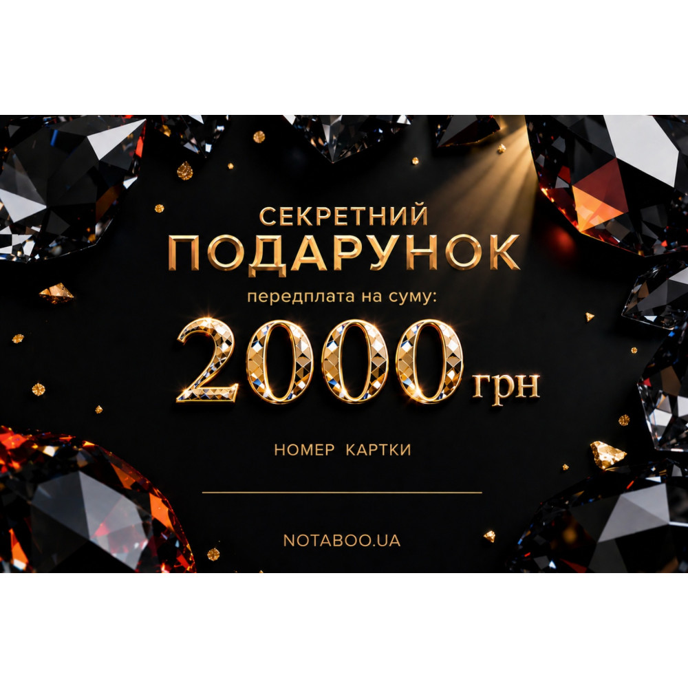 Электронная Подарочная Карточка, 2000 грн, фото №0 — секс шоп Украина, NO TABOO