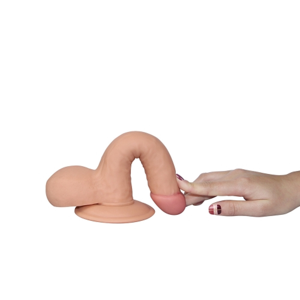 Фаллоимитатор реалистичный с присоской и мошонкой Lovetoy The Ultra Soft Dude, бежевый, 19.5 х 4 см фото №2 — секс игрушки: Украина, NO TABOO