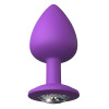 Анальная пробка, фиолетовая с камнем фото №1 — секс игрушки: Украина, NO TABOO