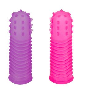 Набор насадок на палец Seven Creations Lust Finger Sleeves, розовая и фиолетовая, 2 шт - No Taboo