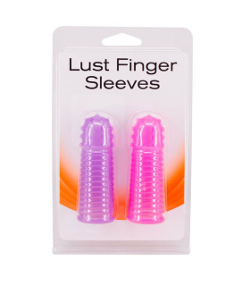 Набор насадок на палец Seven Creations Lust Finger Sleeves, розовая и фиолетовая, 2 шт - No Taboo