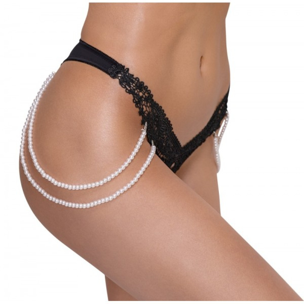 Сексуальные стринги STRING WITH PEARL CHAINS S/M, фото №3 — секс шоп Украина, NO TABOO
