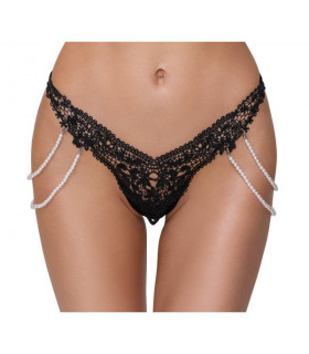 Сексуальные стринги STRING WITH PEARL CHAINS S/M - No Taboo