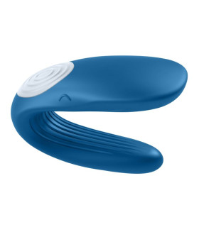 Вибратор для пар Satisfyer Double Whale голубой, 8.7 х 3.3 см - No Taboo
