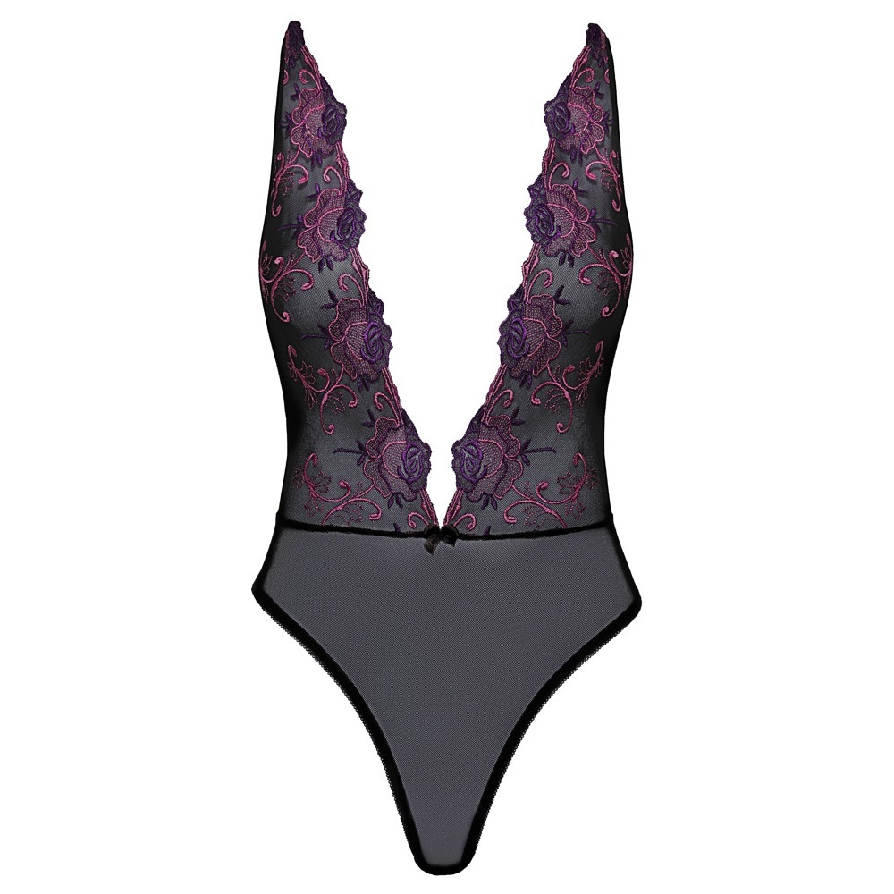 Боди сексуальный Kissable Body Embroidery, S/M, черный, фото №3 — секс шоп Украина, NO TABOO