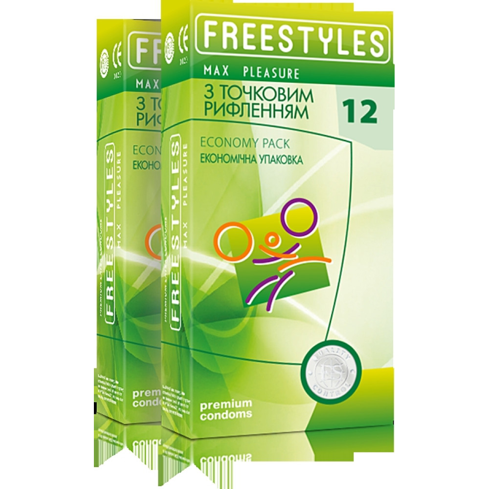 Презервативы с точечным рельефом латексные FREESTYLES со смазкой, 0.06 мм, 12 шт, фото №0 — секс шоп Украина, NO TABOO