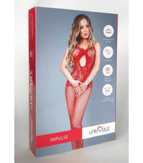 Kомбинезон красный с интимным вырезом в сеточку S-L - No Taboo