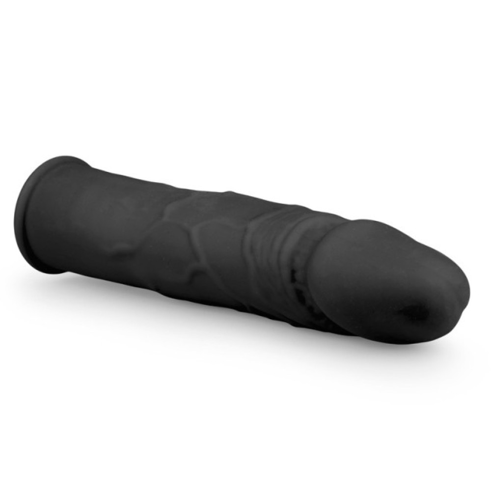 Насадка на пенис Easytoys, силикон, черная, 18 х 4.5 см фото №2 — секс игрушки: Украина, NO TABOO