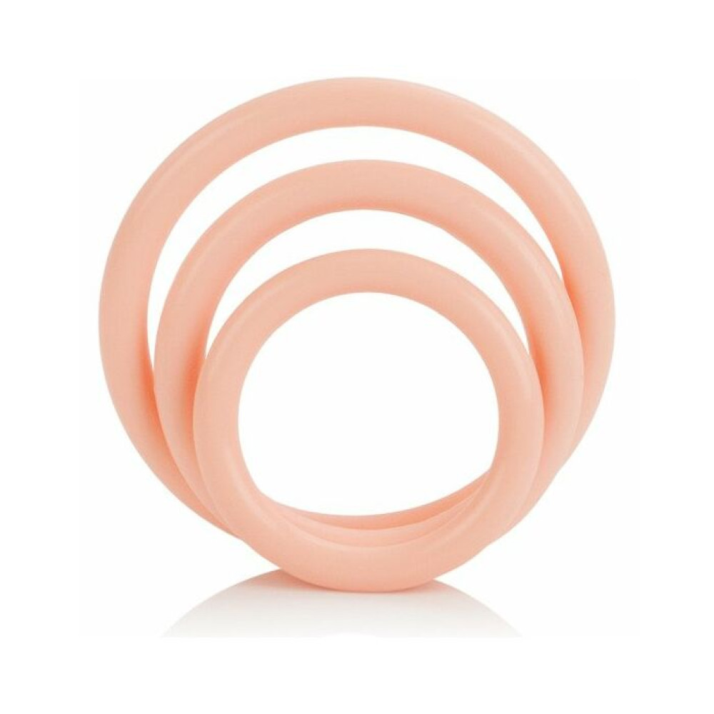 Набор эрекционных колец Cal Exotics Tri-Rings Beige, бежевый фото №2 — секс игрушки: Украина, NO TABOO