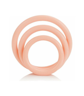 Набор эрекционных колец Cal Exotics Tri-Rings Beige, бежевый - No Taboo