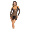  Сексуальное платье Rene Rofe Between The Lines V Chemise, черное ,one size., фото №1 — секс шоп Украина, NO TABOO