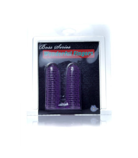 Насадки на пальці з рельєфом Stimulator-Wonderful Fingers, фіолетові - No Taboo