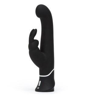 Вибратор-кролик Happy Rabbit, силиконовый, черный, 24 х 4 см - No Taboo