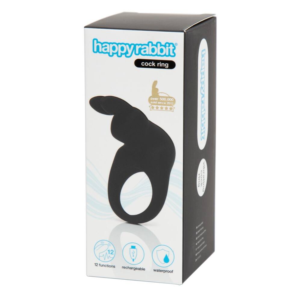 Эрекционное кольцо Happy Rabbit с вибрацией, черное, 3.2 см фото №2 — секс игрушки: Украина, NO TABOO