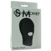 Маска на всю голову Sex & Mischief с открытым ртом, черная, One Size, фото №2 — секс шоп Украина, NO TABOO