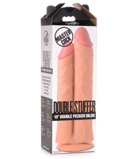 Двойной фаллоимитатор реалистичный Master Cock, бежевый, 25 х 9 см - No Taboo